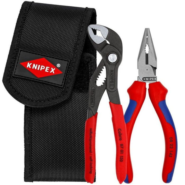 Knipex 00 20 72 V06 2 Pc Mini Pliers in Belt Pouch - Cobra and Needle-Nose
