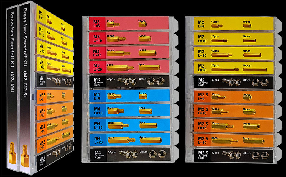 572 pcs Circuit Board Standoff Screw Kit Nuts Male Female Hex Brass spacers