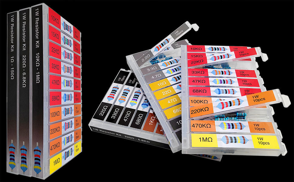 300pcs 1W 30 Types Metal Film Resistor Assortment Kit  for Led Lights