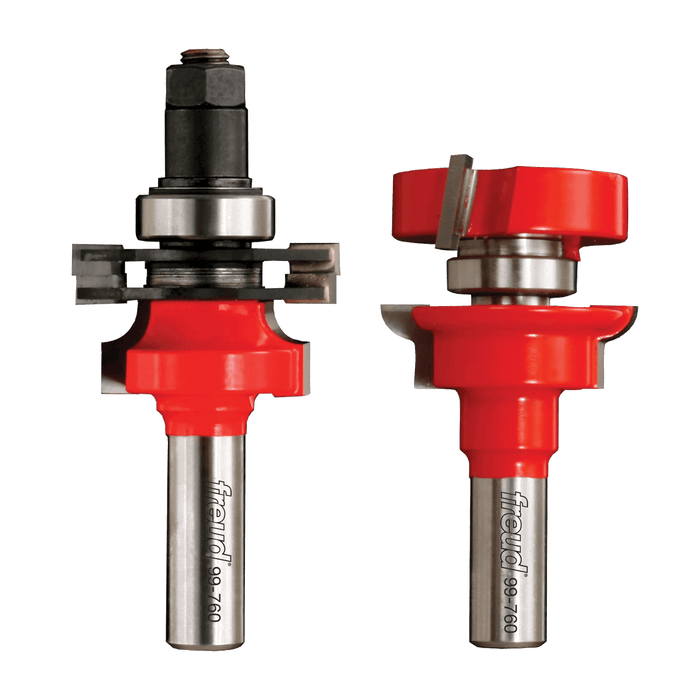 Freud® 99-760 Quarter- Round Premier Adjustable Rail and Stile Router Bit Set - 1-11/16" Dia x 1-1/4" H x 1/2" Shank