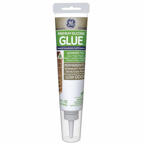 GE Silicone 2 Medium Strength Silicone Clear Glue 2.8 oz