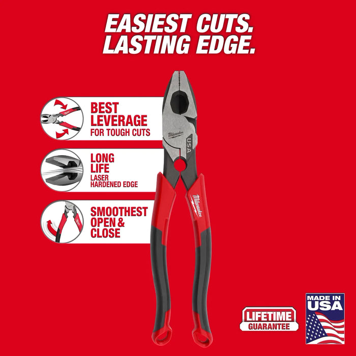 Milwaukee 9" Lineman's Comfort Grip Pliers w/ Thread Cleaner (USA) MT550T