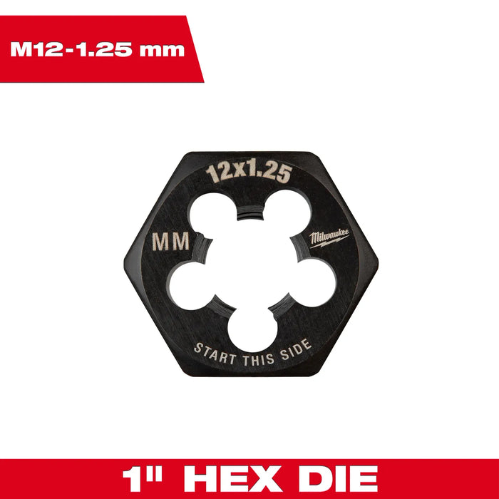 Milwaukee M12-1.25 mm 1-Inch Hex Threading Die 49-57-5361