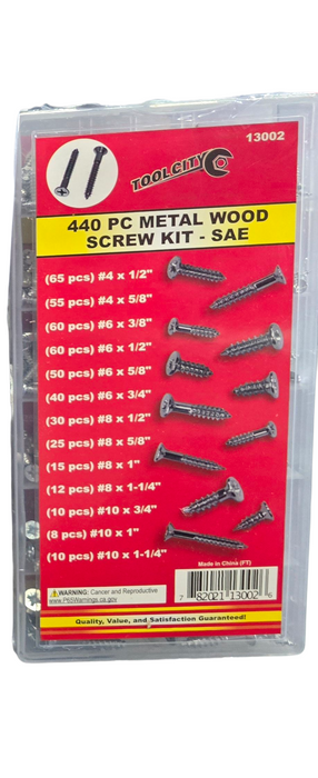 525 PC METAL WOOD SCREW KIT - SAE
