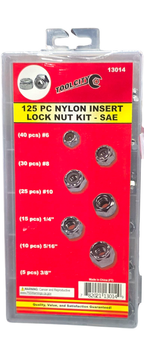 150 PC NYLON INSERT LOCK NUT KIT - SAE