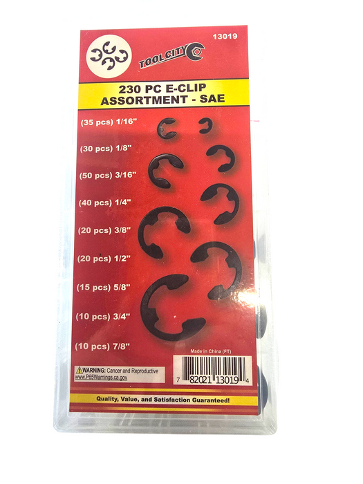 230 PC E-CLIP ASSORTMENT - SAE