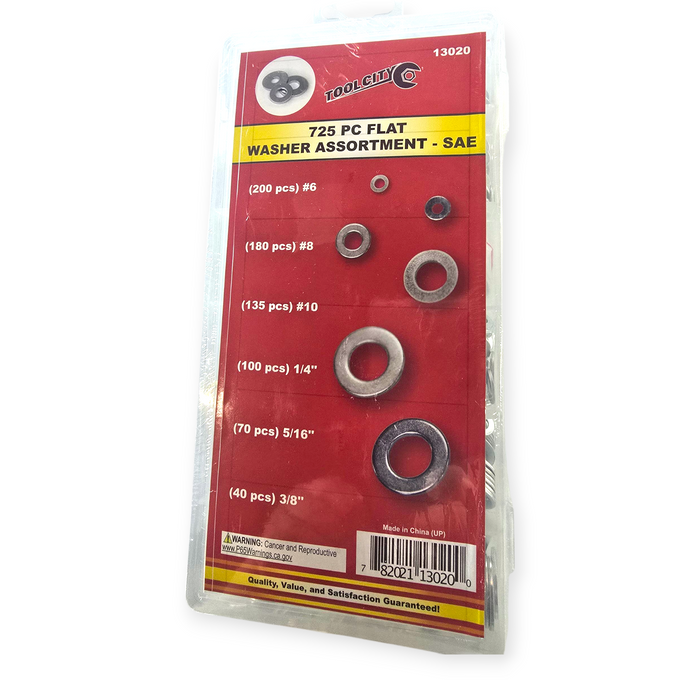 725 PC FLAT WASHER ASSORTMENT - SAE