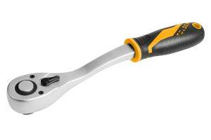 Tolsen Reversible Ratchet 1/4″ Ergonomic Handle (Industrial) Chrome Moly, Satin Finish, Ergonomic Comfort Grip Handle, 72T, CRV Gear