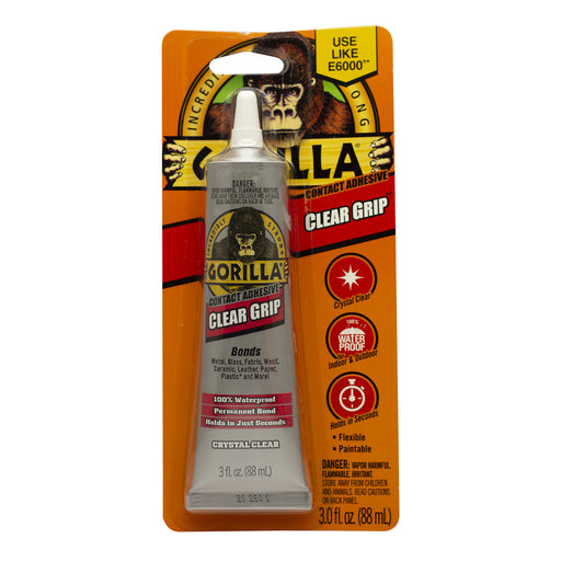 Gorilla Clear Grip High Strength Clear Contact Adhesive 3 oz