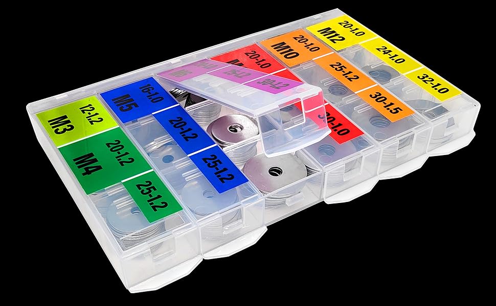 280 pcs 18 Types Fender Flat washers Assortment 304 Stainless Steel Metric