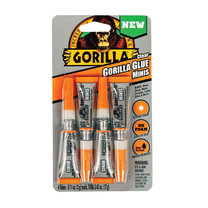 Gorilla High Strength Glue Clear All Purpose Adhesive 4 pk