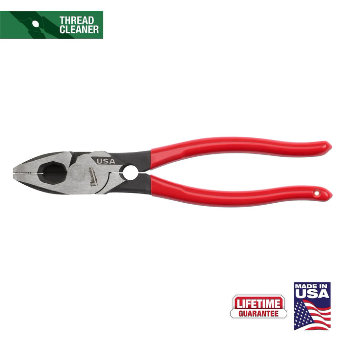 Milwaukee 9" Lineman's Dipped Grip Pliers w/ Thread Cleaner (USA) MT500T