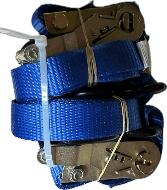 Boxer Ratchet Tie Down with Coated S-Hooks in Blue 3,000 LBS (1" x 15') Pack of 2