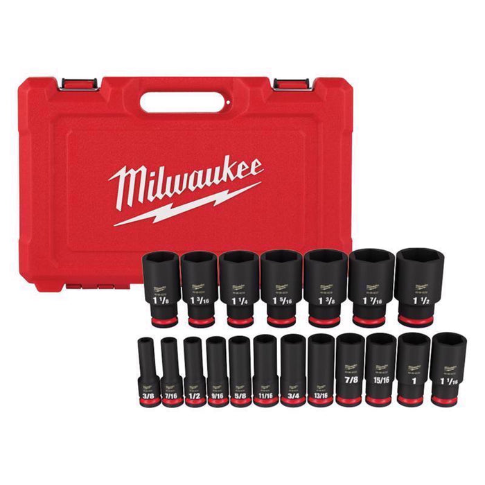 SOCKET SET SAE 1/2 19PC