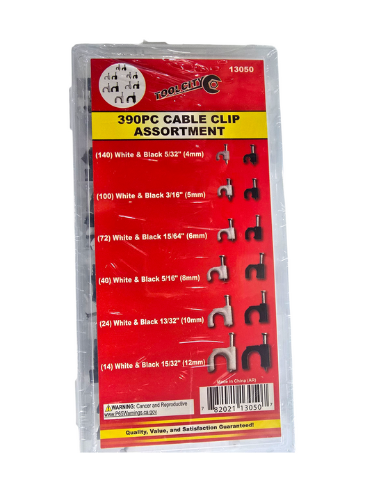 390PC CABLE CLIP ASSORTMENT