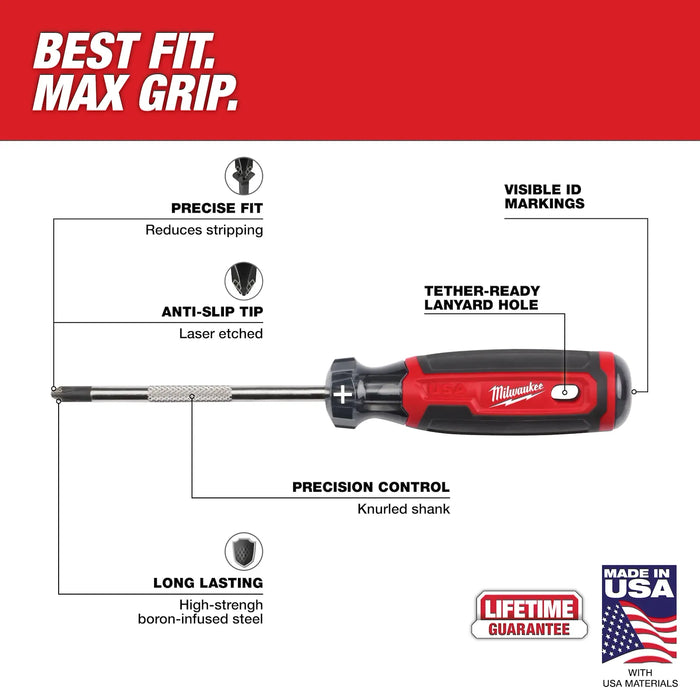 Milwaukee 2PC Cushion Grip Screwdriver Set (USA) MT200-2