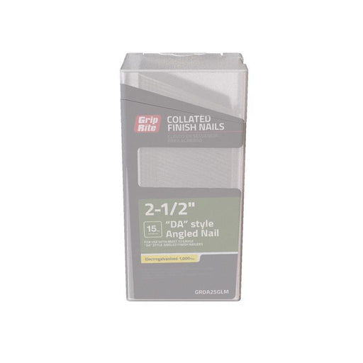 Grip-Rite 2-1/2 in. L X 15 Ga. Angled Strip Electro Galvanized Finish Nails 34 deg 1000 pk