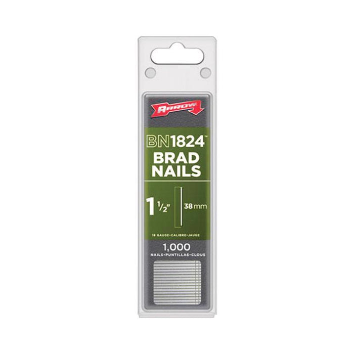 Arrow 1-1/2 in. L X 18 Ga. Straight Strip Galvanized Brad Nails 1,000 pk