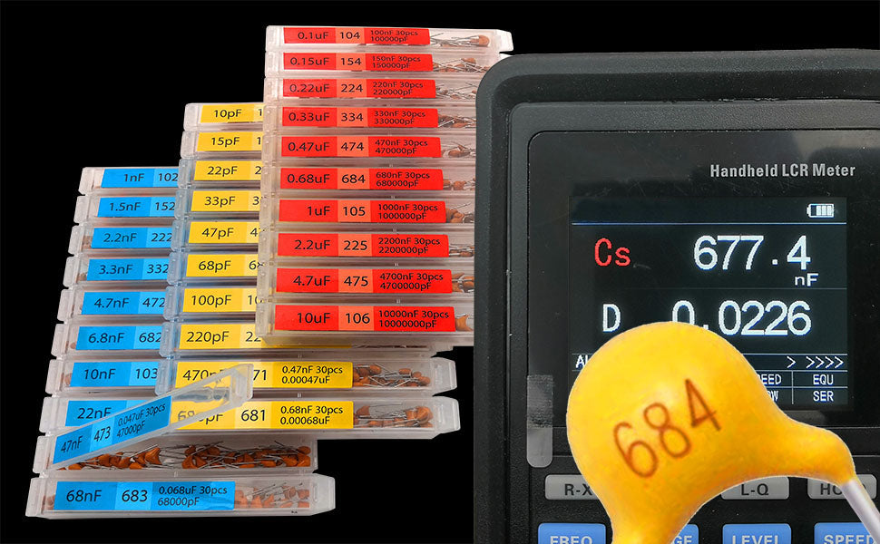 900 pcs 30 Types Multilayer Monolithic Ceramic Capacitor Assortment kit 10pf