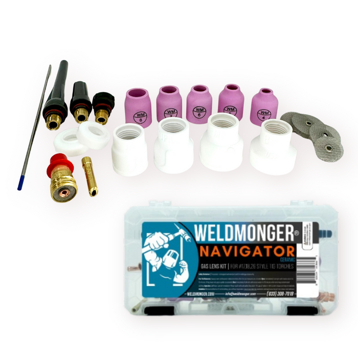 Weldmonger® Navigator Ceramic Gas Lens Kit for 17/18/26 Style Torches