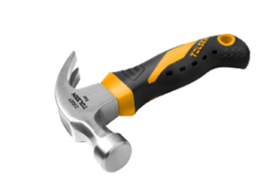 Tolsen 8oz Stubby Claw Hammer Drop Forged Special Tool Steel Hammerhead, Heat Treated, Ground Polished, Fiberglass Handle