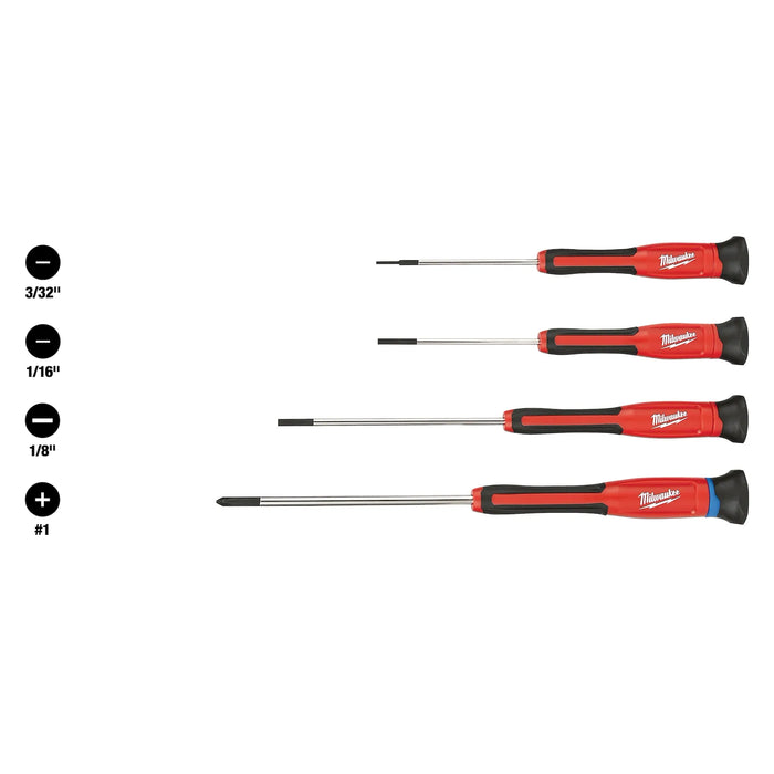 Milwaukee 4 PC Precision Screwdriver Set 48-22-2604