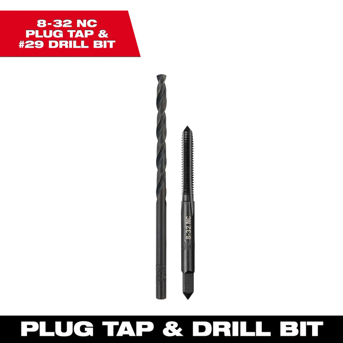 Milwaukee 8-32 NC Straight Flute Plug Tap & #29 Drill Bit 49-57-5521