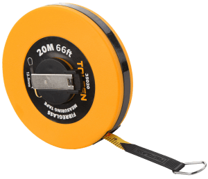 Tolsen 165′ Fiberglass Measuring Tape ABS Plastic Case with a Plated Flush Winding Handle, Size: 165′