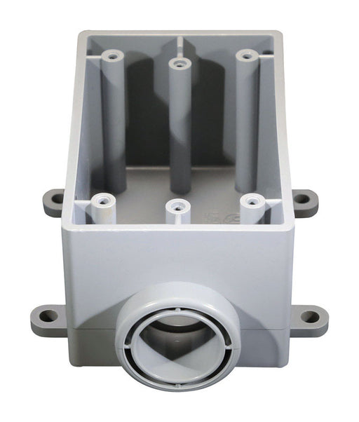 Cantex 22.5 cu in Rectangle PVC 1 gang Outlet Box Gray