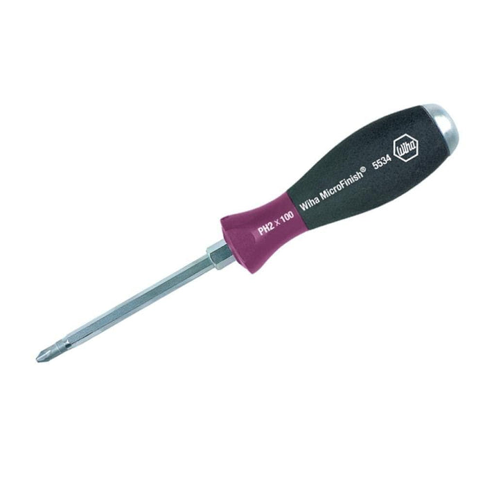 Wiha 53425 Phillips Screwdriver, Heavy Duty with MicroFinish Handle and Steel Striking Cap, 3 x 150mm