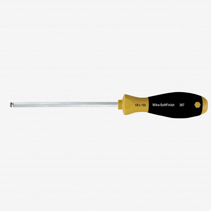 Wiha 36723 Ball End Hex Driver, with SoftFinish Handle, No Ring, Inch, 7/64 x 100mm