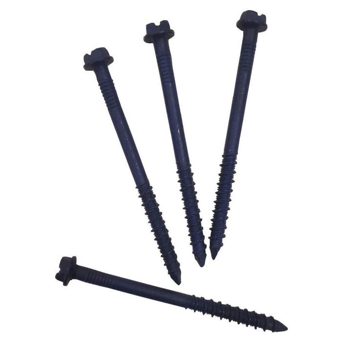 100 Pack 1/4" x 3-1/4" Hex Head Concrete Screws, with Drill Bit