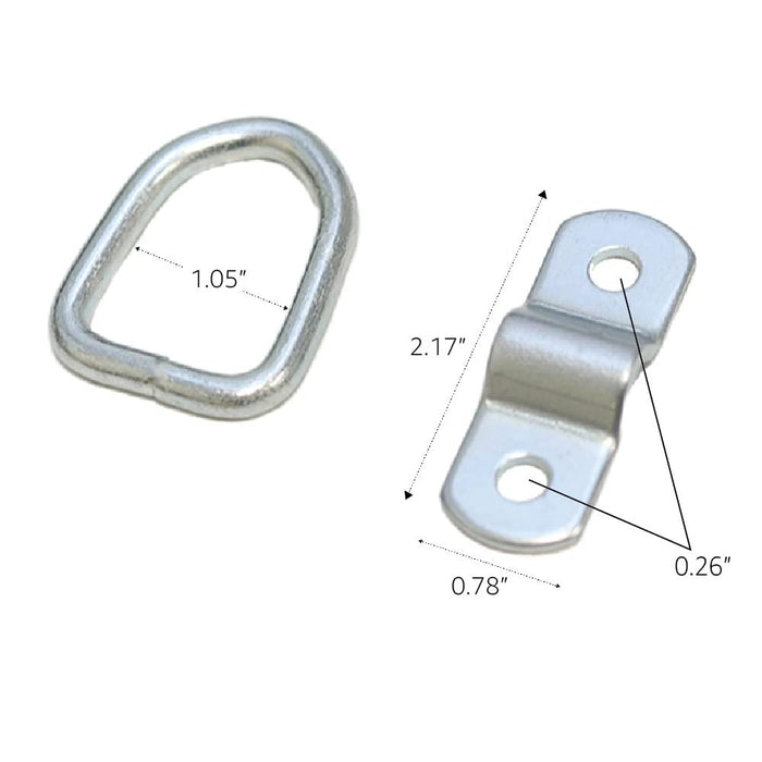 Boxer 6-Pack 900lb 1" D-Ring Anchor Points 1/4 Inch Stainless Steel Lashing Ring for Trucks, Trailer, RV, Camper, Boats, Motorcycle, Vans, ATV Vehicles