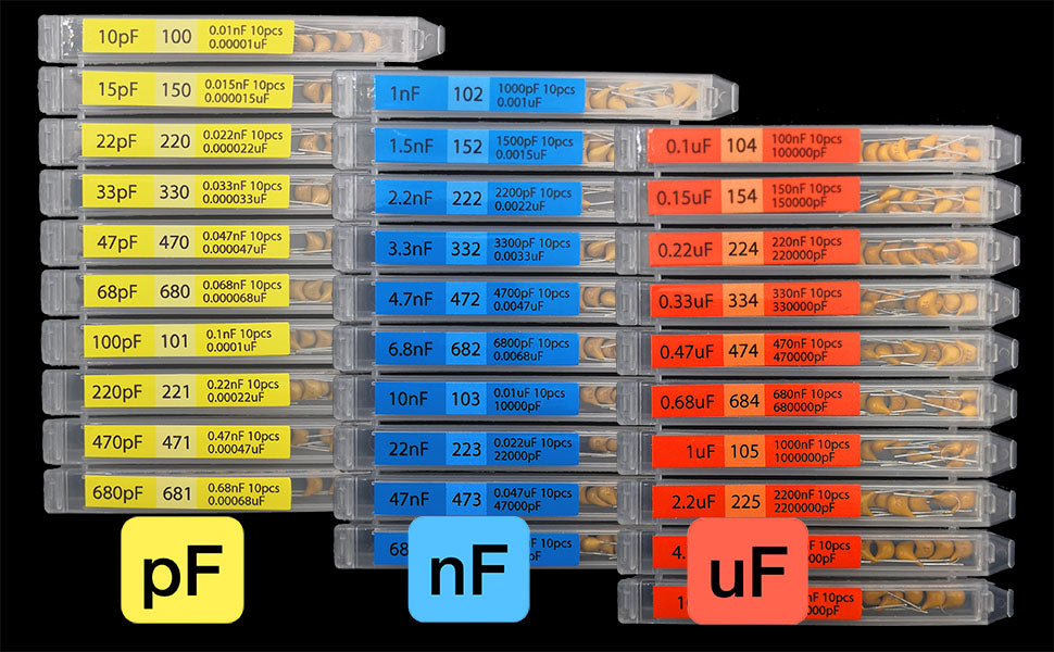 300 pcs 30 Types Multilayer Monolithic Ceramic Capacitor Assortment kit 10pf