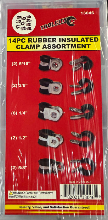 14PC RUBBER INSULATED CLAMP ASSORTMENT