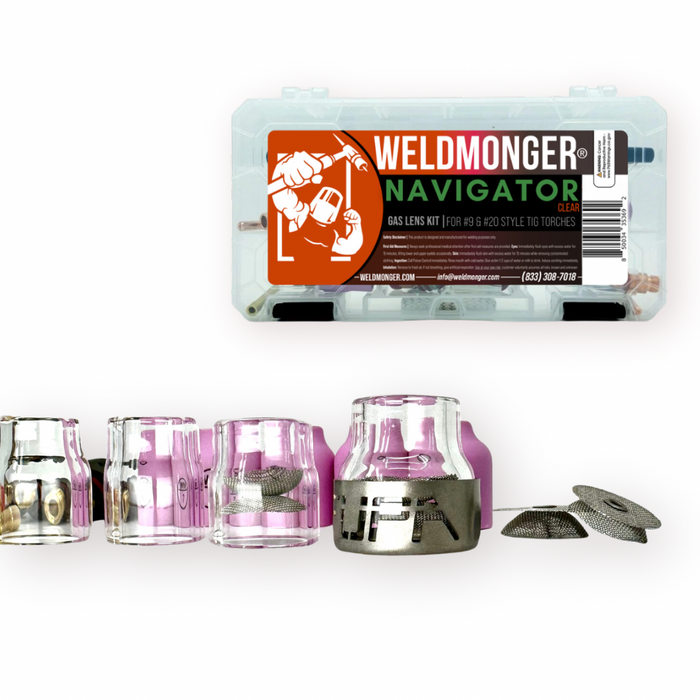 Weldmonger® Navigator Clear Gas Lens Kit for 9/20 Style Torches