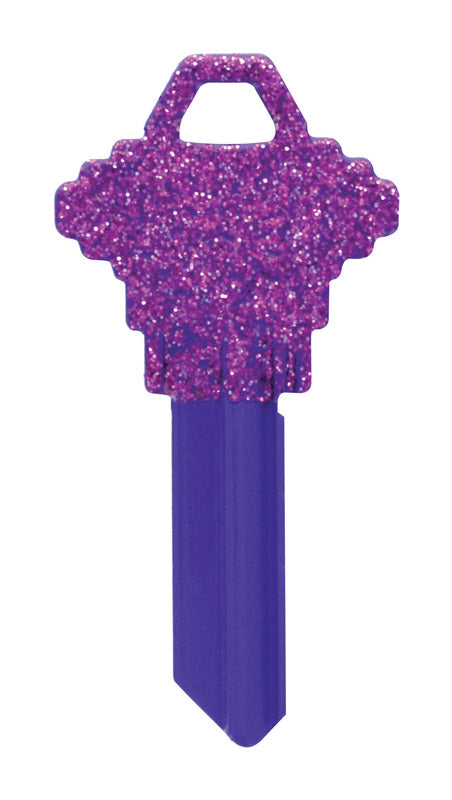 HILLMAN DIVA Purple Glitter House/Office Universal Key Blank SC1 Single