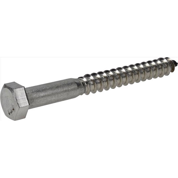 HILLMAN 3/8 in. X 3-1/2 in. L Hex Stainless Steel Lag Screw 25 pk