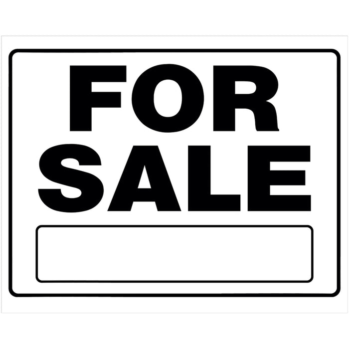 HILLMAN English White For Sale Sign 20 in. H X 24 in. W