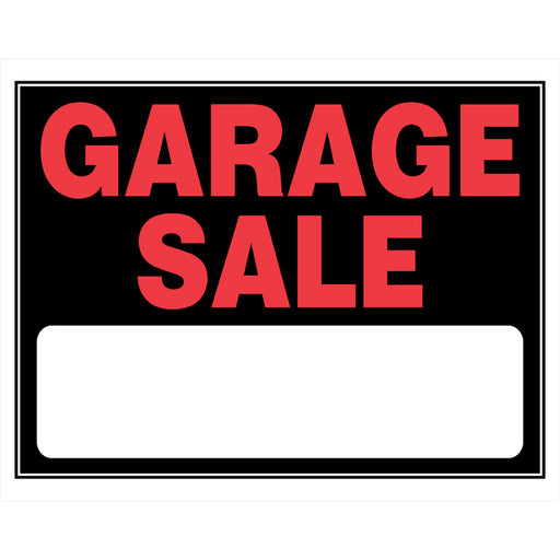 HILLMAN English Black Garage Sale Sign 15 in. H X 19 in. W
