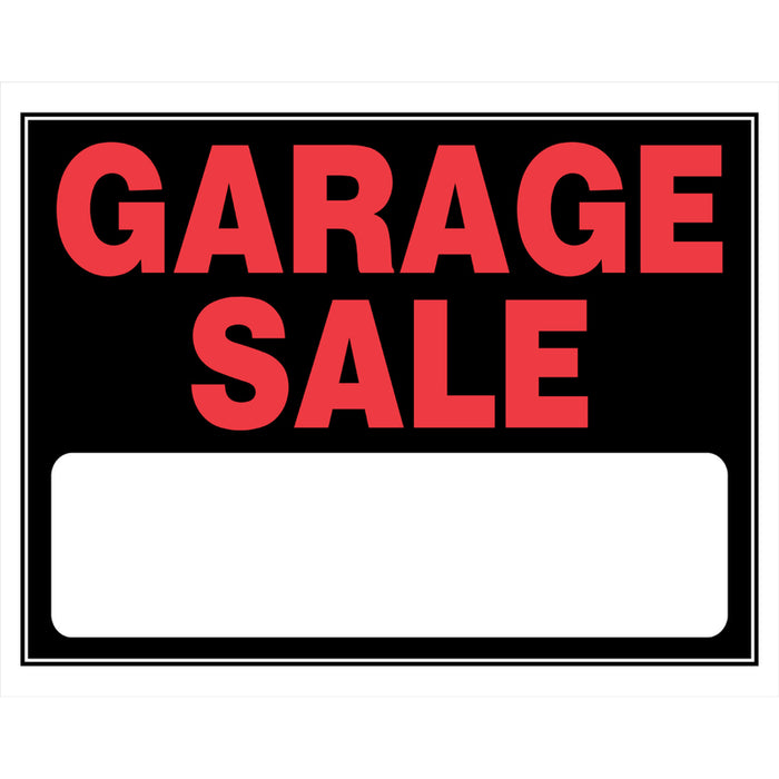 HILLMAN English Black Garage Sale Sign 15 in. H X 19 in. W