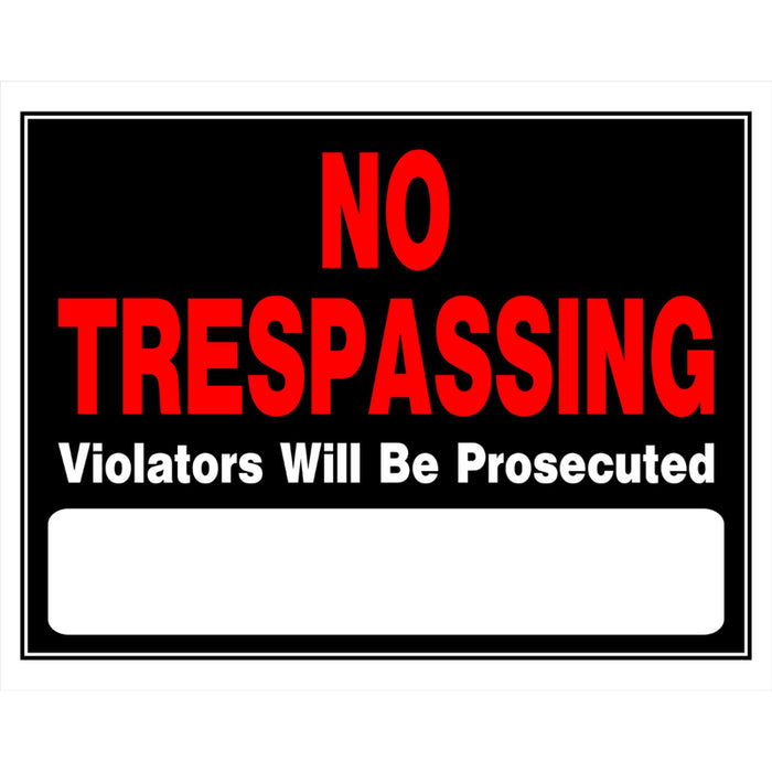 HILLMAN English Black No Trespassing Sign 15 in. H X 19 in. W