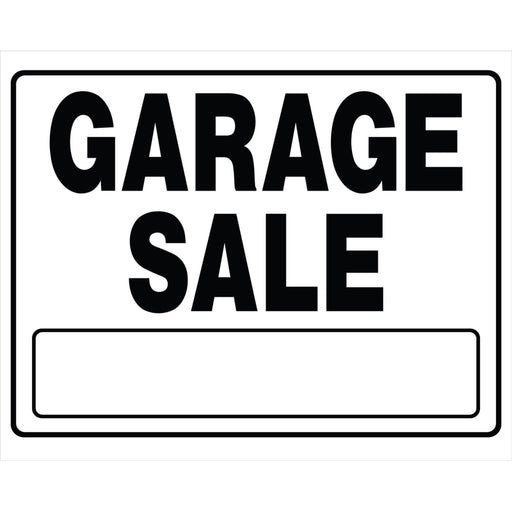 HILLMAN English White Garage Sale Sign 20 in. H X 24 in. W