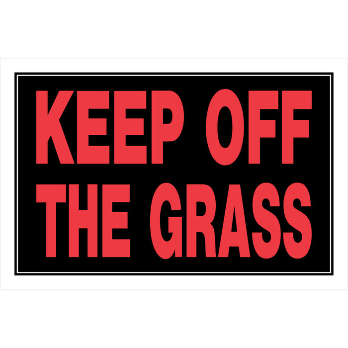 HILLMAN English Black Keep Off Sign 8 in. H X 12 in. W