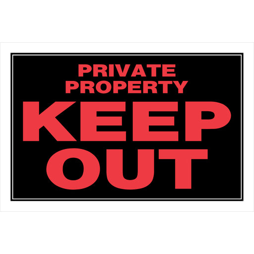HILLMAN English Black Private Property Sign 8 in. H X 12 in. W