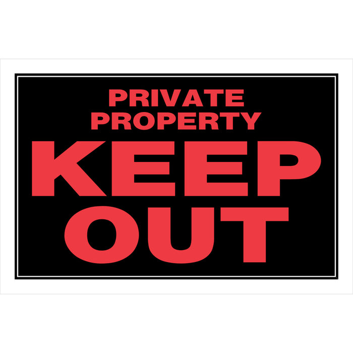 HILLMAN English Black Private Property Sign 8 in. H X 12 in. W