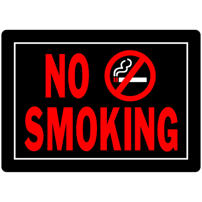 HILLMAN English Black No Smoking Sign 10 in. H X 14 in. W