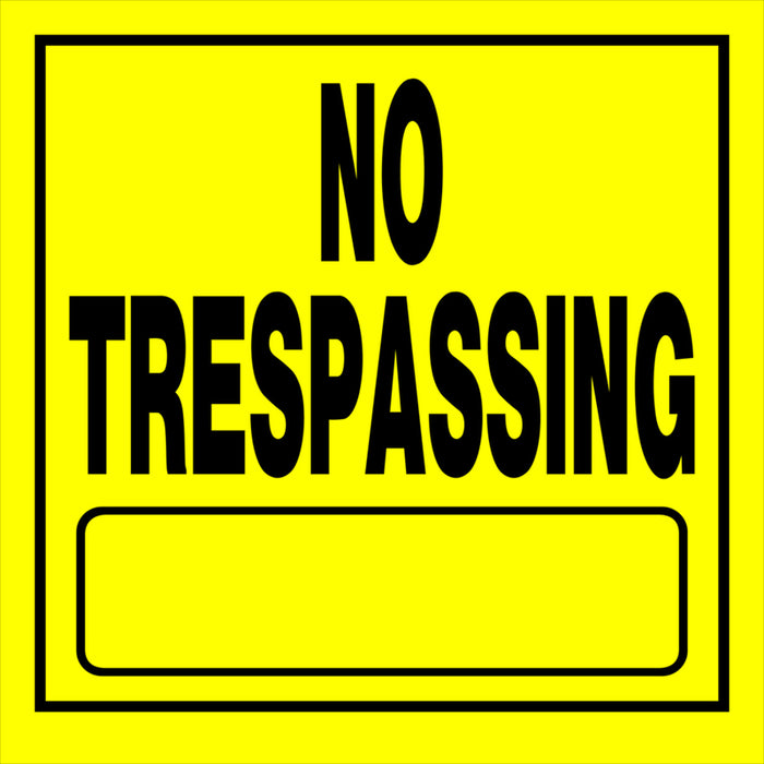 HILLMAN English Yellow No Trespassing Sign 11 in. H X 11 in. W