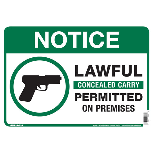 HILLMAN English White Notice Sign 10 in. H X 14 in. W