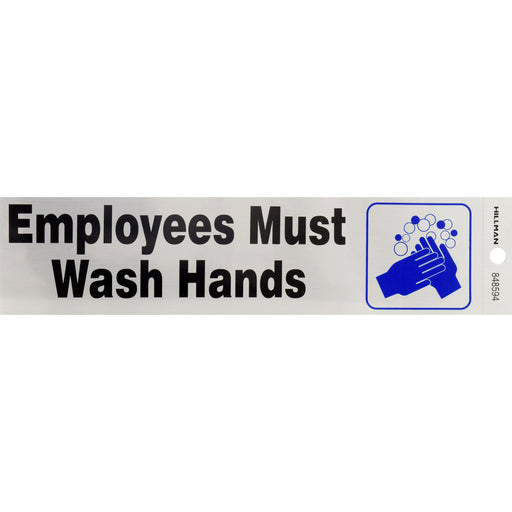 HILLMAN English Silver Health Safety Decal 2 in. H X 8 in. W